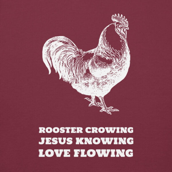 Roosters. Jesus. Love. - Unisex Hoodie - Image 3