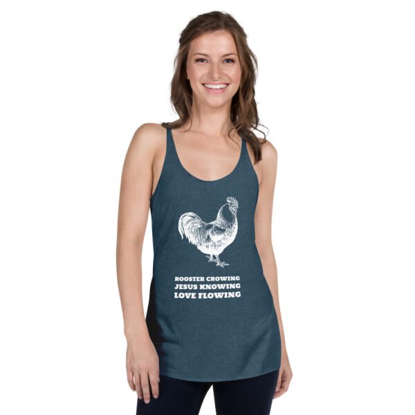 Roosters. Jesus. Love. - Women's Racerback Tank - Image 4