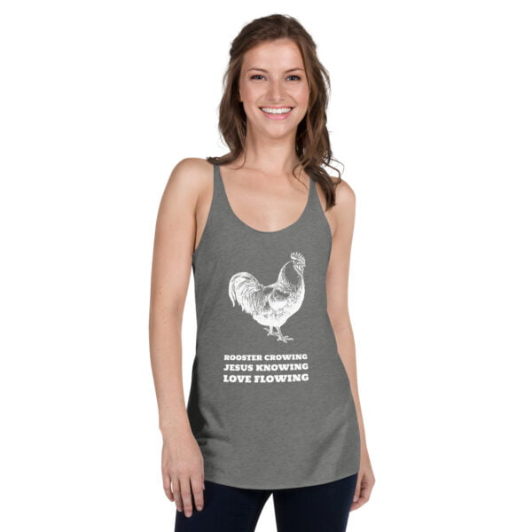 Roosters. Jesus. Love. - Women's Racerback Tank - Image 9