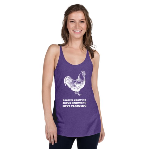 Roosters. Jesus. Love. - Women's Racerback Tank - Image 5