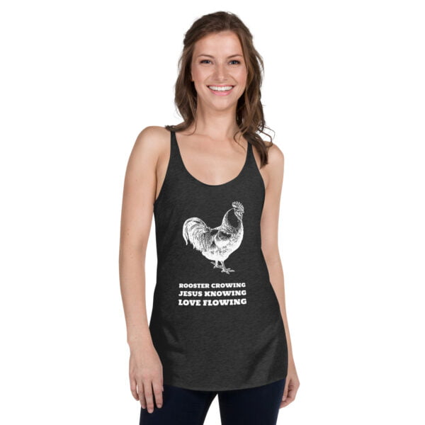 Roosters. Jesus. Love. - Women's Racerback Tank