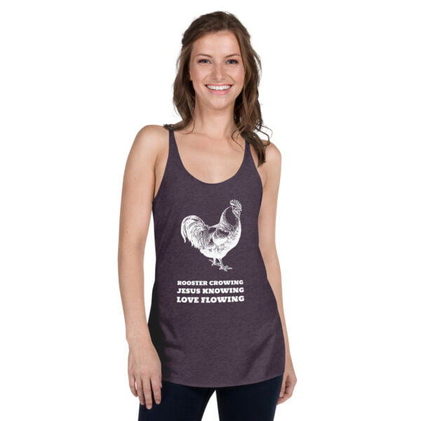 Roosters. Jesus. Love. - Women's Racerback Tank - Image 3