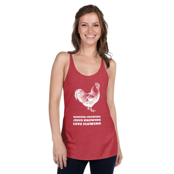 Roosters. Jesus. Love. - Women's Racerback Tank - Image 6