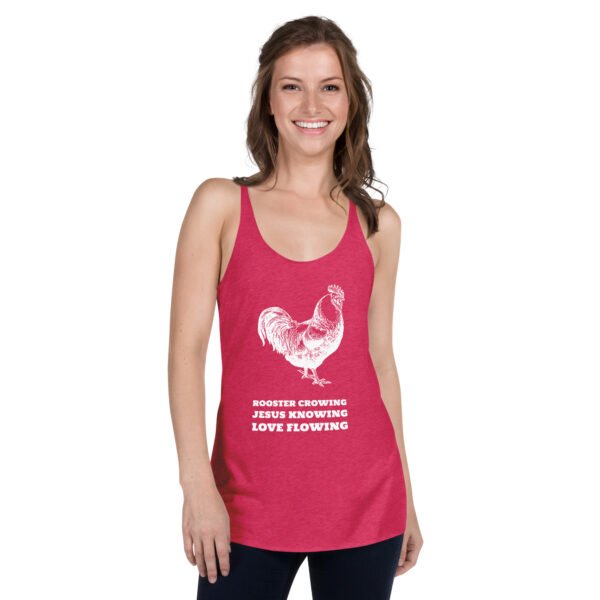 Roosters. Jesus. Love. - Women's Racerback Tank - Image 7