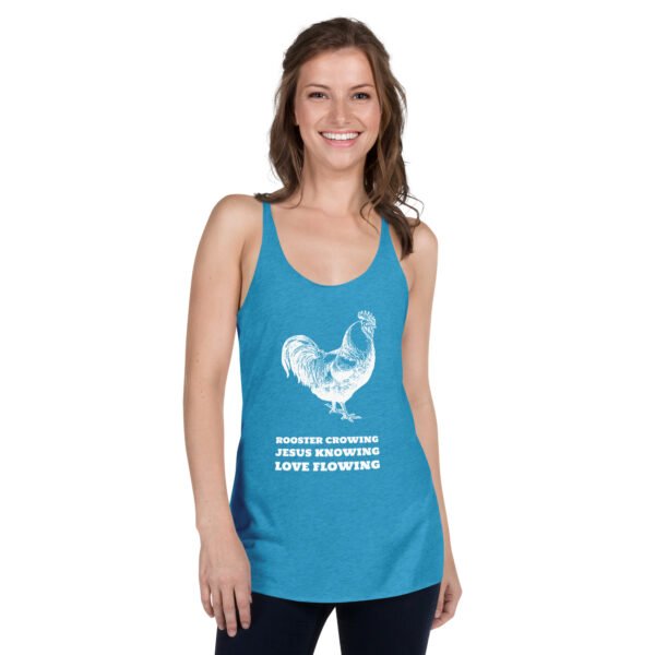 Roosters. Jesus. Love. - Women's Racerback Tank - Image 10